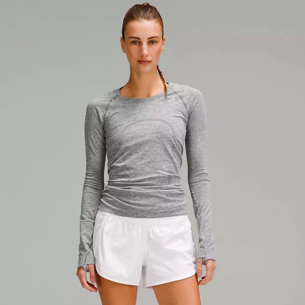 Lululemon Run Swiftly Tech Long Sleeve Top size 6 Dark Gray